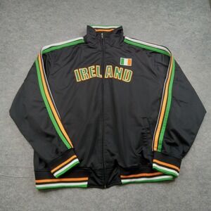 Ghast Ireland Jacket Mens 3XL Black Full Zip Track Top Irish Flag Striped